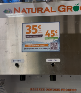 35 Cents per Gallons at Natural Grocers