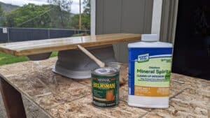 Wood stain and mineral spirits