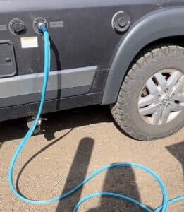 Fill water to the fresh water tank till full