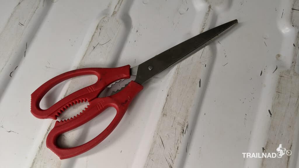 Scissors for cutting sound deadening mat for van conversion
