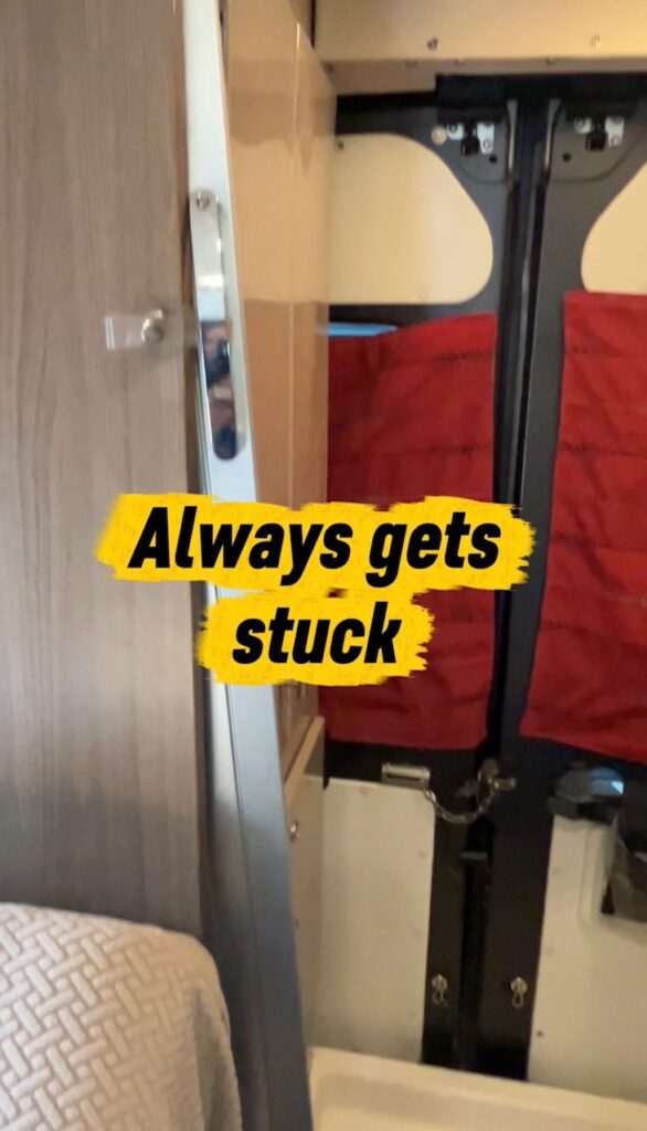 Travato 59K stock bathroom door being stuck