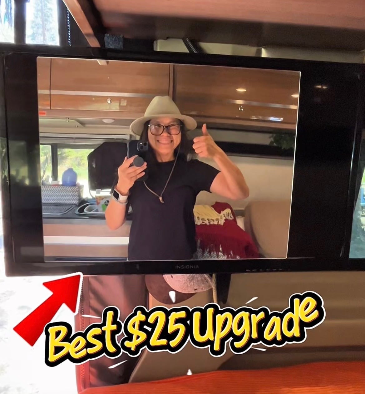 Turning Travato Stock TV to Mirror $25 Upgrade